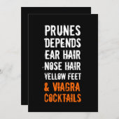 40th誕生日招待状- Geezer 招待状 (正面/裏面)