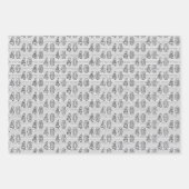 40th誕生日白黒タイポグラフィ番号 ラッピングペーパーシート (正面3)