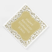 40th誕生日金ゴールド/ホワイトランダムパターン40 (コーナー)