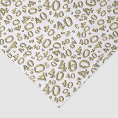 40th誕生日金ゴールド/白の乱数パターン 薄葉紙 (詳細)