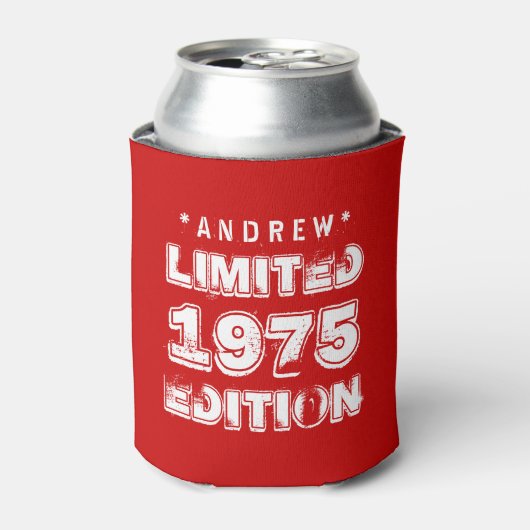 40th誕生日1975または任意の年E28 RED 缶クーラー (缶正面)