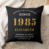 40th誕生日1985ブラック金ゴールドレディパーソナライズされたズ クッション (ブランケット)