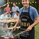 40th誕生日1985名シックエレガントブラック金ゴールド エプロン