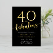 40th誕生日50と素晴らしい誕生日フォイルInv 箔招待状 (立ち正面)