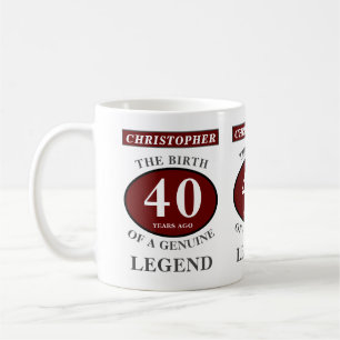 40th誕生日Red純正伝説あなたの名前を追加 コーヒーマグカップ