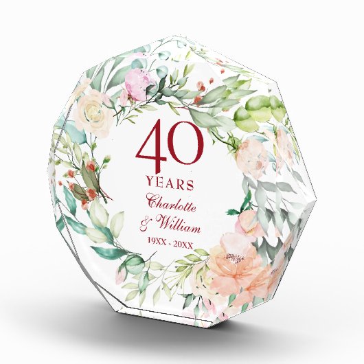 40th 結婚 Ruby Anniversaryバラ  フォトブロック (右)