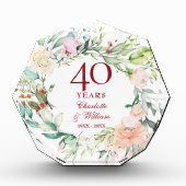 40th 結婚 Ruby Anniversaryバラ  フォトブロック (正面)