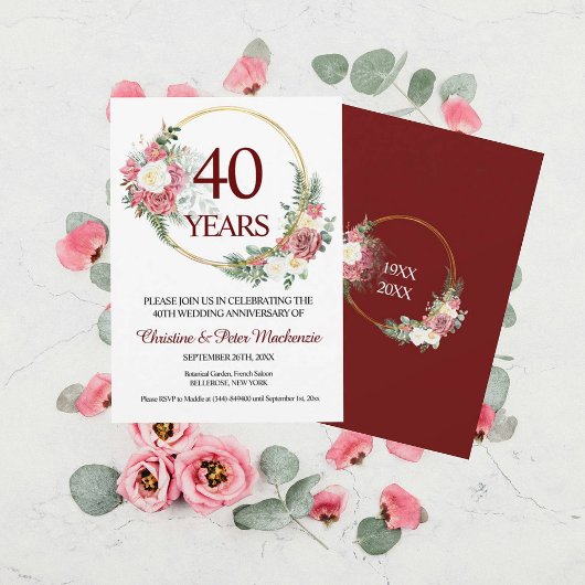 40th 結婚s Rubyバラ記念日 招待状