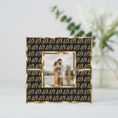 40th 結婚's Ruby Anniversary Black and金ゴールド 招待状 (スタンド正面)