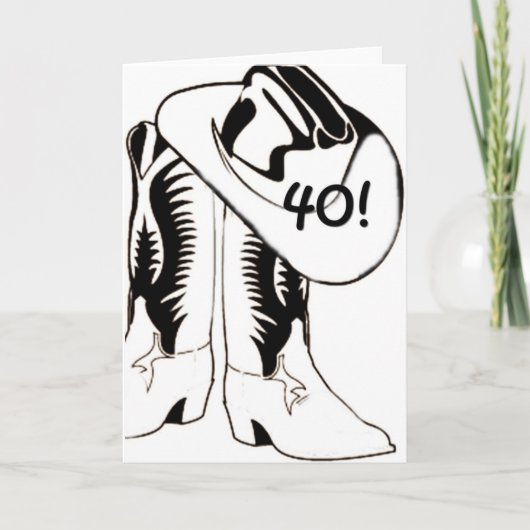 「40th」誕生日カントリーウエスタンスタイル カード (正面)