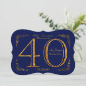 40th,誕生日パーティー40th,素晴らしギャツビー,海軍&金ゴールド 招待状 (スタンド正面)