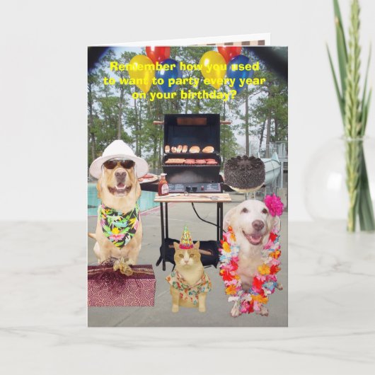 40th、50th、60thカスタマイズ可能誕生日 カード (正面)