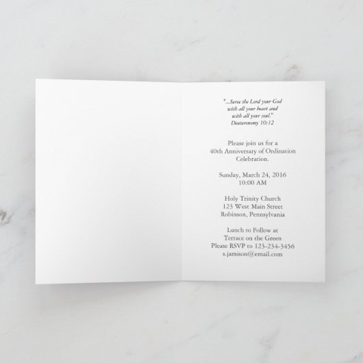 40th Anniversary of Ordination Invitation Cross 招待状 (内部)