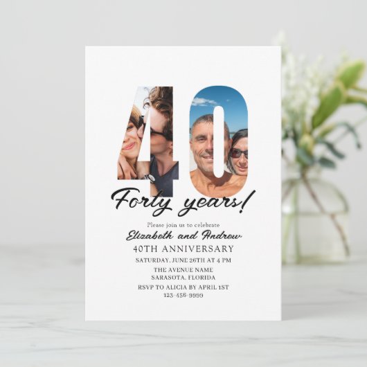 40th Anniversary with Photo Minimalist 招待状 (スタンド正面)