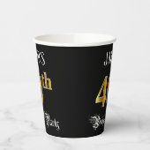 40th Birthdayパーティー – スクリプファンシート、フェイク金ゴールド・ルック 紙コップ (左)