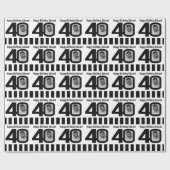 40th Birthday写真おもしろい白黒ラッピング ラッピングペーパー (フラット)