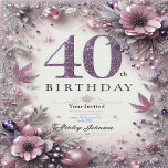 40th Birthday招待状カードのパーソナライズ 招待状<br><div class="desc">この40thバースデーカードの招待を自分素晴らしの好きなだけプリントする。名前、日付および時間でパーソナライズ。</div>