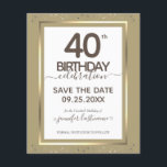 40th Birthday日付を保存する予算招待状<br><div class="desc">上と下フェイク縁どにきらめく紙吹雪のハイライトが付いたラブホイル縁どフ。すべての文字は調整可能で、簡単は独自のパーティーニーズに合わせて変更できる。40素晴らし歳の誕生日テンプレートデザイン。</div>