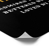 40th Birthday 生まれ 1983 名前の追加ブラック金ゴールド ポスター (角)