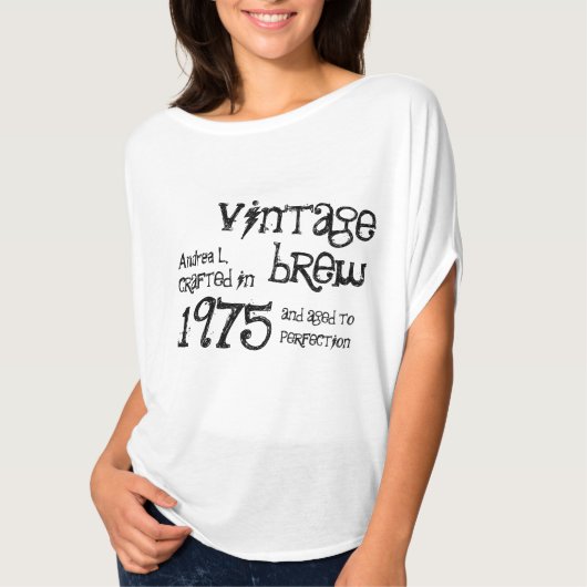 40th Birthday 1975または任意の年のヴィンテージA01 Tシャツ (正面)