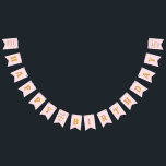 40th Birthday 1982ピンクの金ゴールド名シック バンティングフラッグ<br><div class="desc">パーソナライズされたクラシック紙の誕生祝いデザイン。より多くのギフトやパーティー用品は、店の"標準"デザインで利用可能。</div>