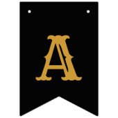 40th Birthday 1982ブラック金ゴールド追加ネームレトロ バンティングフラッグ (第3の旗)