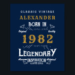 40th Birthday 1982名前を追加Regendal Blue金ゴールド ポスター<br><div class="desc">誕生日パーソナライズされた誕生日ポスターの名前を追加。指定したテンプレートで名前と年を編集する。さらに多くのギフトやパーティー用品は、店の"伝説"のデザインで利用可能。</div>