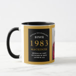 40th Birthday 1983黒金ゴールド追加Name写真 マグカップ<br><div class="desc">その特別な人々のための巨大な黒と金ゴールドの写真のマグカップ。提供さカスタマイズれたテンプレートを使用して簡単に文字と写真。設定標準範囲の一部。</div>