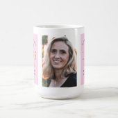 40th Birthday 1985ピンクグレー名写真大 コーヒーマグカップ (中央)