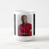 40th Birthday 1985黒い金ゴールド追加の名前Photo Large コーヒーマグカップ (中央)