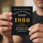 40th Birthday 1986ブラック金ゴールド招待状 ポストカード<br><div class="desc">黒エレガントと金ゴールド40th誕生日招待状 – 独自のデザインを作パーソナライズされた成。注目すべきステージの設定は、完璧なお祝いから始まる。私たちの黒エレガントと金ゴールドの40歳の誕生日の招待は、このマイルストーンイベントのための完璧な選択である。洗練されたtouchのために黒で埋め込まれ、豪華なtouchのために金ゴールドで飾られ、この招待はすべての受信者を特別感じに作る。「自分で作成」を選択することで、あなたは招待にあなたのtouchを入力することができユニーク、あなたの人格が輝くことを保証する。プレミアム品質のカードで作られた招待状は、耐久性と美しいプレゼンテーションの両方を約束する。40歳の誕生日を、完璧な招待から始まる忘れられないイベントにする。・ブラックスタイリッシュと金ゴールドのデザインは40歳のお祝いに対して壮大な声明を作る・完全なデザインパーソナライズされたは「自分で作る」機能を持つ個人touchを追加できる・耐久性とプロフェッショナルの外観を保証する一流の品質のカードから作られる・特別なイベントに忘れられない第一印象とを作作り作るのに最適</div>