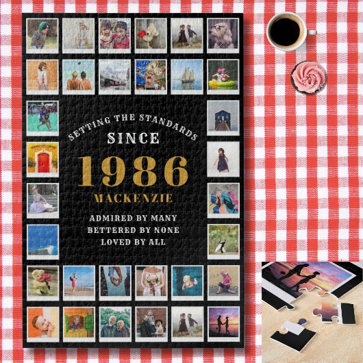 40th Birthday 1986 Family Memories Photo Collage  ジグソーパズル