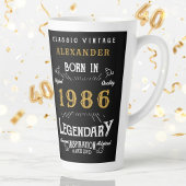 40th Birthday 1986 Legendary Retro カフェラテマグ