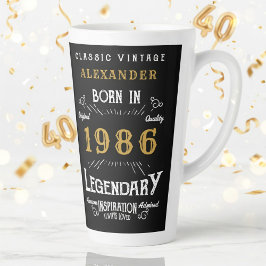 40th Birthday 1986 Legendary Retro カフェラテマグ