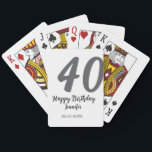 40th birthday add name date year black テンプレートgo トランプ<br><div class="desc">編集可能デザイン</div>