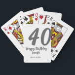 40th birthday add name date year black テンプレートgo トランプ<br><div class="desc">編集可能デザイン</div>