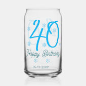 40th birthday add name date year blue template ガラス缶 (裏面)