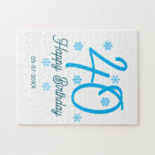 40th birthday add name date year blue template ジグソーパズル (横)