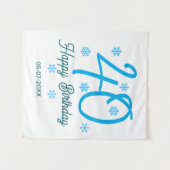 40th birthday add name date year blue template タペストリー (正面(横))