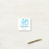 40th birthday add name date year blue template ポストイット (デスク上)