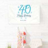40th birthday add name date year blue template 横断幕 (インサイチュ)