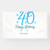 40th birthday add name date year blue template 横断幕 (横)