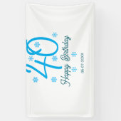 40th birthday add name date year blue template 横断幕 (縦)