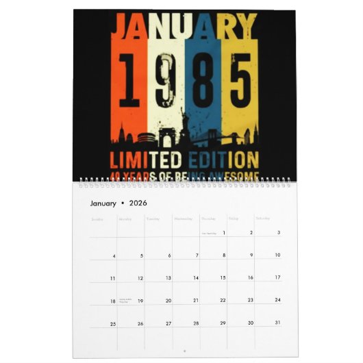 40th Birthday Calendar カレンダー (1月 2026)