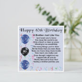 40th Birthday Card - Brother カード (スタンド正面)