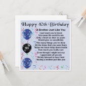 40th Birthday Card - Brother カード (正面/裏面インサイチュ)