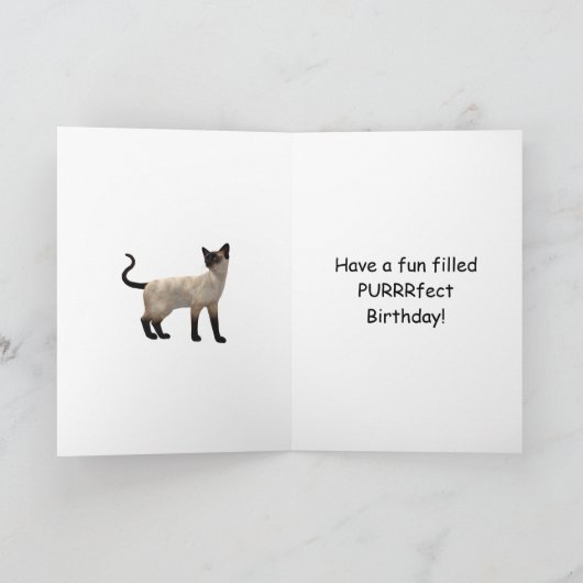 40th Birthday card with siamese cats カード (内部)