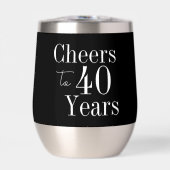 40th Birthday Cheers to 40 Years Black White (正面)