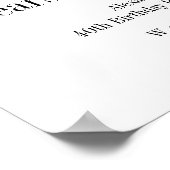 40th Birthday Cheers to 40 Years Black White Party ポスター (角)