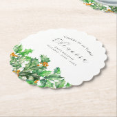 40th Birthday December Birth Flower Holly Custom ペーパーコースター (アングル)